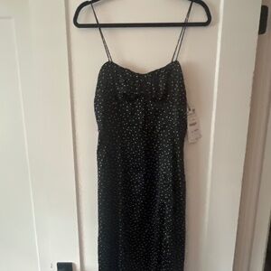 NWT Zara Black and White Dots Dress MIDI Size Large